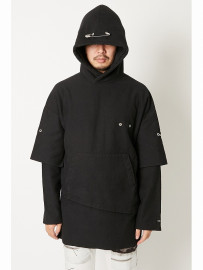 【ALMOSTBLACKオールモストブラック】 FAKE LAYERED HOODIE 21SS-CS01|ALMOSTBLACK