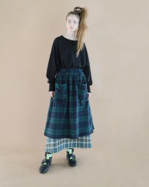 【受注】【POINT3倍】【BEDSIDEDRAMAベッドサイドドラマ】Check apron skirt bsd22AW-09　(2色)|BEDSIDE DRAMA|先行受注