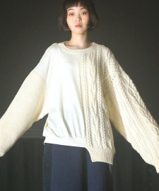 【SESSIONS セッションズ】22AW-05 Collage mix knit sweater （BLACK/ Mサイズ ）|BEDSIDEDRAMA