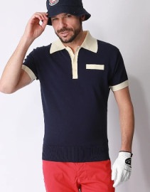 ★【TMTティーエムティー】WIDE COLLAR KNIT POLO SHIRT（TKNS23CL03）３色★（GOLF ウェア）
