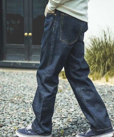 【9月納期】【MR.OLIVEミスターオリーブ】15oz OLD SELVAGE DENIM / WASHED RELAX TAPERED JEANS m233127