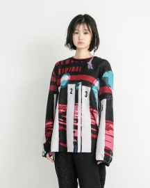 【STOFストフ】Double Exposure Knit Sweater(SF24AW-12) (3色）
