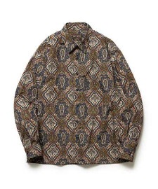 【MR.OLIVEミスターオリーブ】70's BATIK RIP STOP / SQUARE CUT REGULAR COLLAR SHIRT（m243105）(2色)