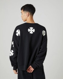 【24AW】【DISCOVEREDディスカバード】IRON CROSS CROCHET SWEAT(2色)