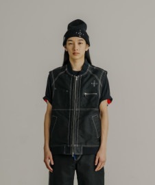 【FACETASM ファセッタズム】STITCH MILITARY VEST/BLACK/ブラック(2色)