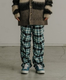 【FACETASM ファセッタズム】ORIGINAL CHECK PANTS/BLACK×BLUE/ブラック×ブルー(2色)