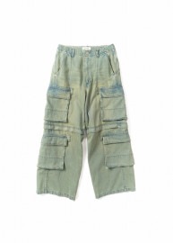 【WIZZARD (ウィザード)】DENIM SPLIT CARGO PANTS(W25SS-PA06D)（2色）