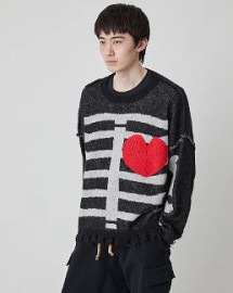 【DISCOVEREDディスカバード】MOHAIR HEART&BONE KNIT(2色)