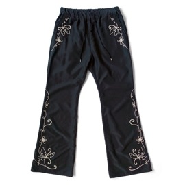 【A PUZZLING HOME  】 EASY FLARE WESTERN PANTS - black