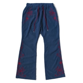 【A PUZZLING HOME  】 EASY FLARE WESTERN PANTS - NAVY