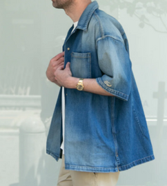 【TMTティーエムティー】10oz DENIM SHORT SLEEVE SHIRTS（OVERSIZED）（TSHS2502）(シャツ/SHIRTS/トップス)