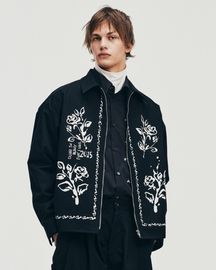 【25AW】【POINT２倍】【ALMOSTBLACK　オールモストブラック】WOVEN POTTERY PRINT ZIPPER SHIRTS（25AW-SH02）