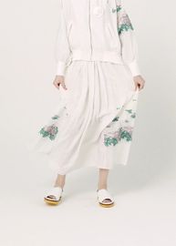 【受注】【10％ POINT還元!!】【bedsidedrama ベッドサイドドラマ】Mosaic Garden Lace-Up Skirt (BSD26SS-03) (2色）