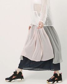 【受注】【10％ POINT還元!!】【bedsidedrama ベッドサイドドラマ】Mirage Layer Skirt (BSD26SS-09) (2色）