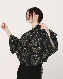 【受注】【10％ POINT還元!!】【bedsidedrama ベッドサイドドラマ】Dance In The Garden Cape Shirt (BSD26SS-16) (2色）