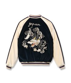 【TAILOR TOYO テーラー東洋】Mid 1950s Style Velveteen (Two-tone) × Acetate Souvenir Jacket “WHITE DRAGON” × 