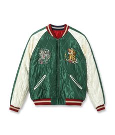 【TAILOR TOYO テーラー東洋】 Early 1950s Style Acetate Quilted Souvenir Jacket “JAPAN MAP” × “GOLD DRAGON”