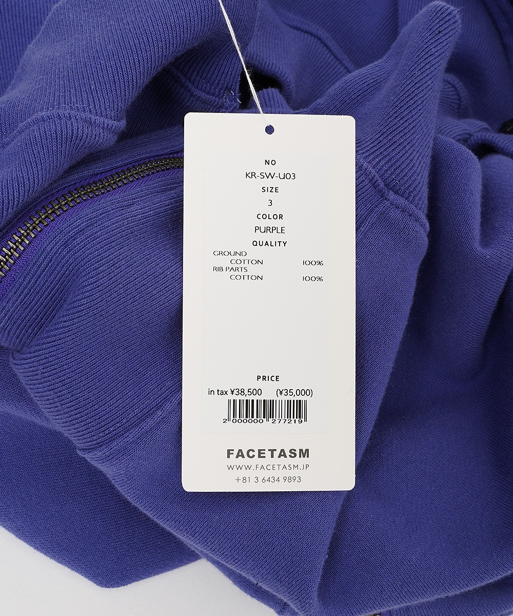 FACETASM ファセッタズム7BARS ZIPPER SWEAT/GREEN/グリーン（4色