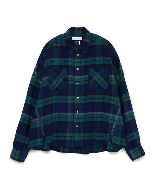 POINT2倍】【FACETASM ファセッタズム】CHECK ZIPPER SHIRT（2色