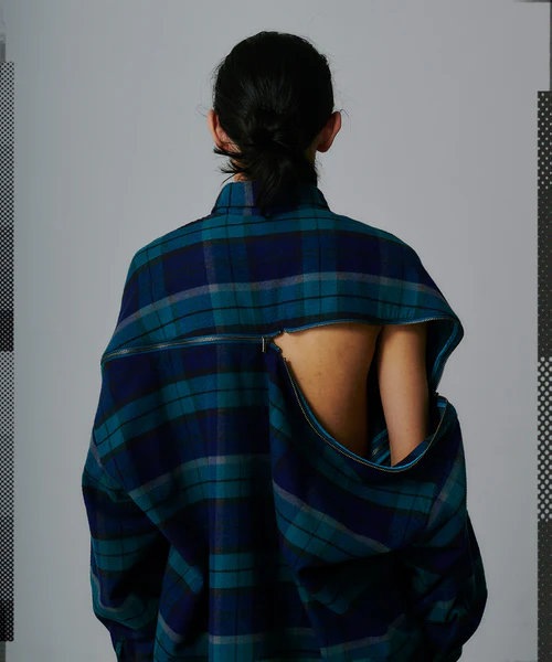 POINT2倍】【FACETASM ファセッタズム】CHECK ZIPPER SHIRT（2色