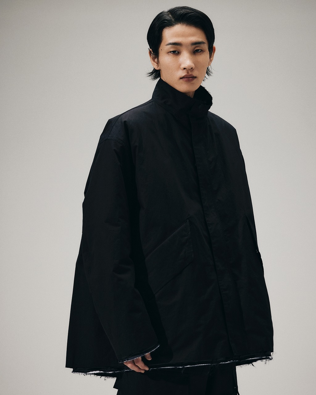 ☆美品☆productalmostblack/プロダクトオールモストブラック】 ALMOSTBLACKオールモストブラック】WOVEN MODS COAT/24AW-C001