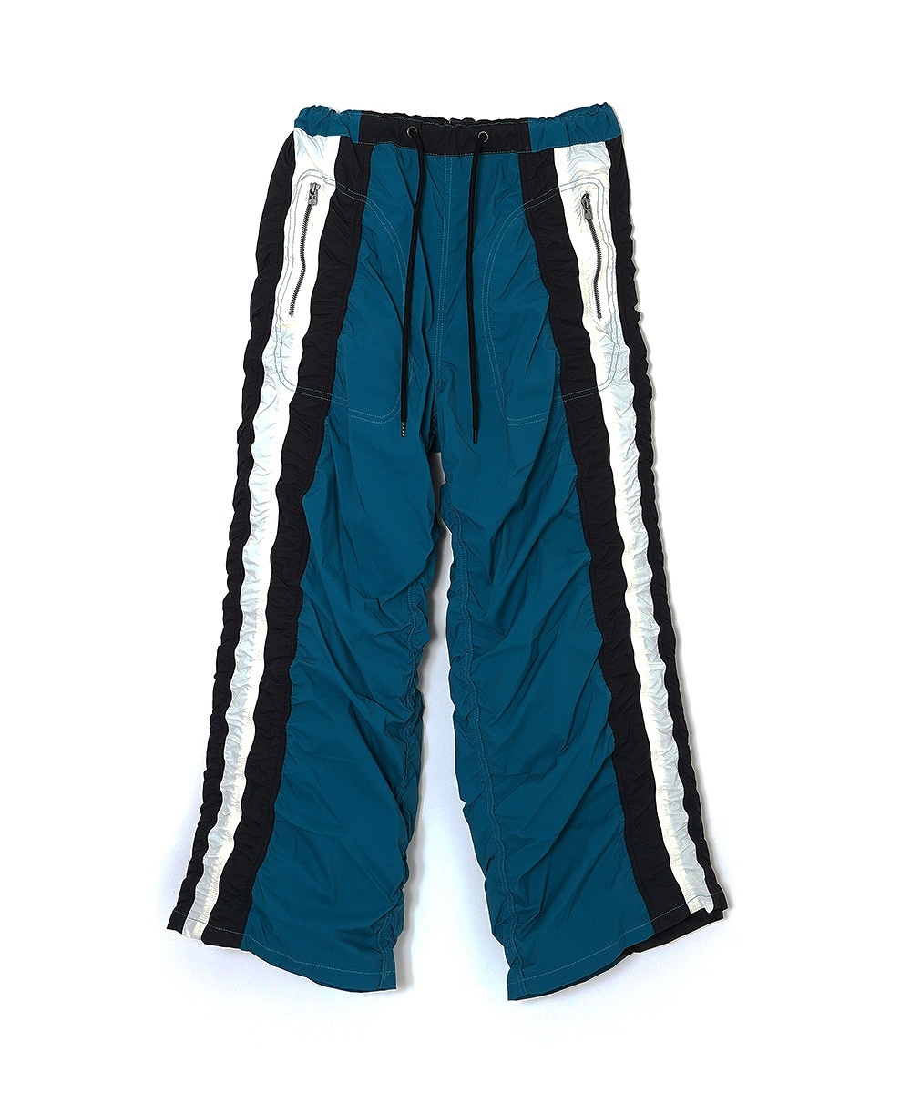 タグあり FACETASM ファッセッタズム サイドラインパンツ トラックパンツ FACETASM】ファセッタズム blue×sax×blackパネル 高密度 撥水