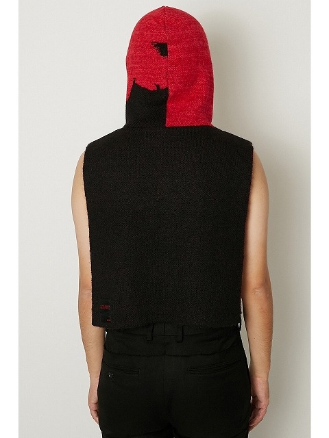 ALMOSTBLACKオールモストブラック】 HOODED KNIT VEST 20AW-KT03 