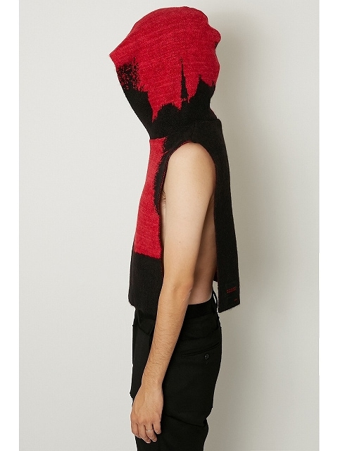ALMOSTBLACKオールモストブラック】 HOODED KNIT VEST 20AW-KT03 