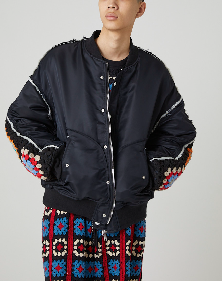 DISCOVEREDディスカバード】CROCHET SLEEVE MA-1(2色）（DC-AW25-BL-12