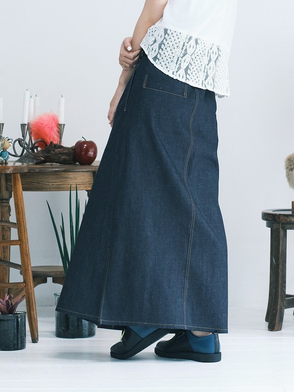 BEDSIDEDRAMAベッドサイドドラマ】 bsd22SS-08 Twist Wrap Denim Skirt