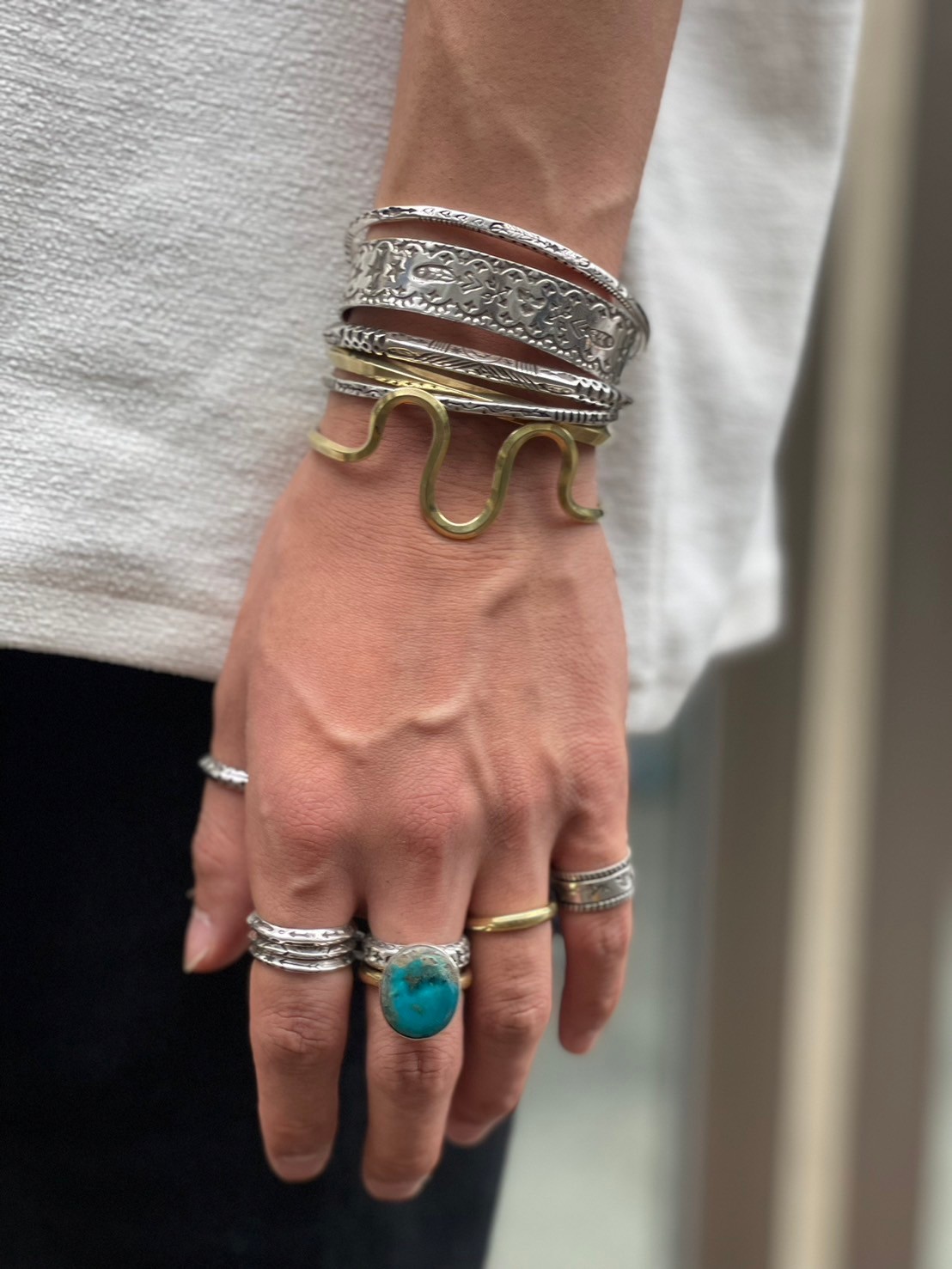 NAVAJO ナバホ】ナバホブレス SILVER /インゴット製法（ナバホ NAVAJO