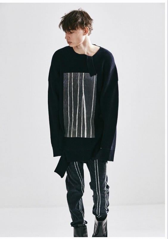 ALMOSTBLACK オールモストブラック　ノーカラーレイヤードコート 22AW】 ALMOSTBLACK (オールモストブラック) 