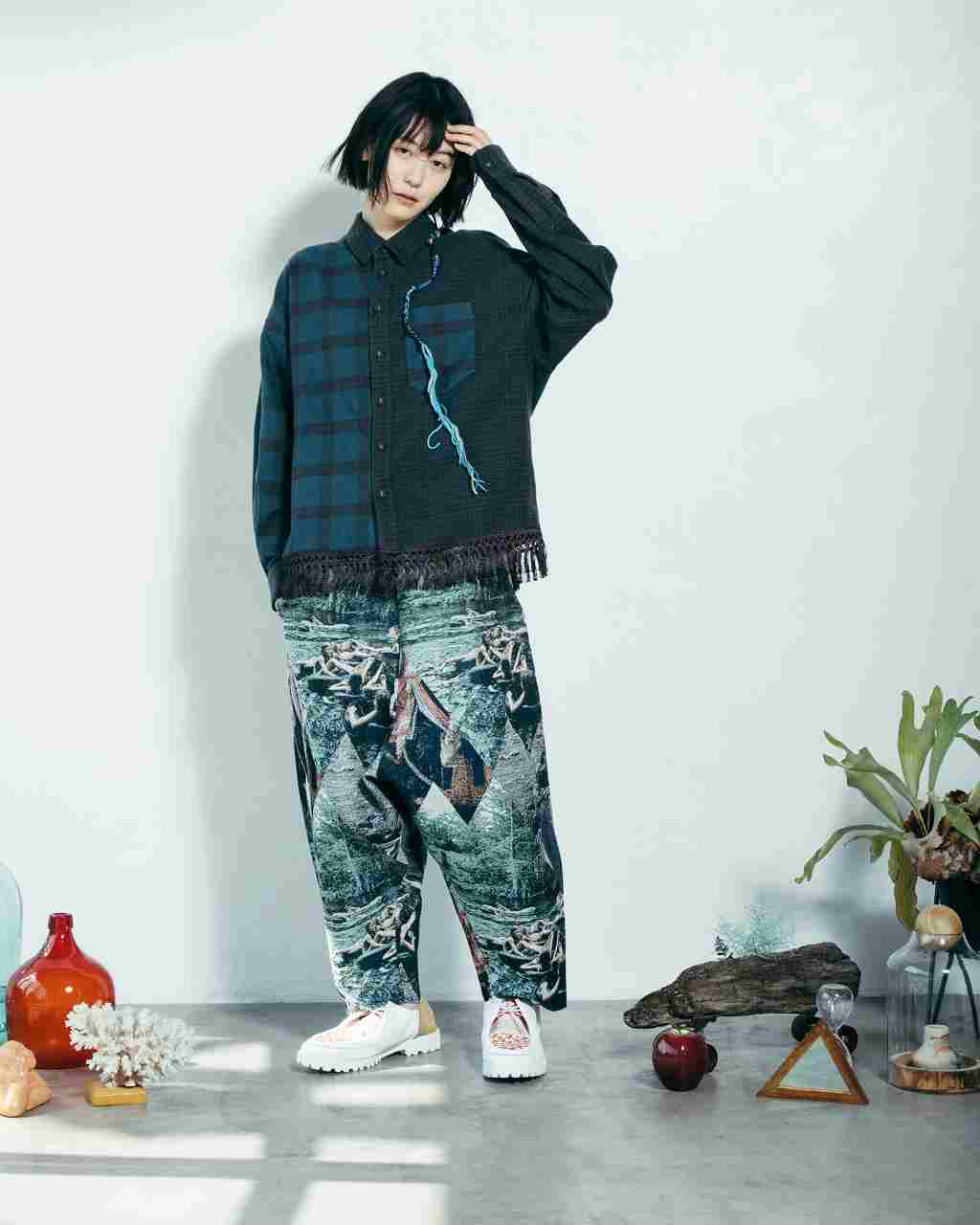 受注】【POINT3倍】【STOFストフ】 SF22AW-11 Flagments JQ pants (2色 