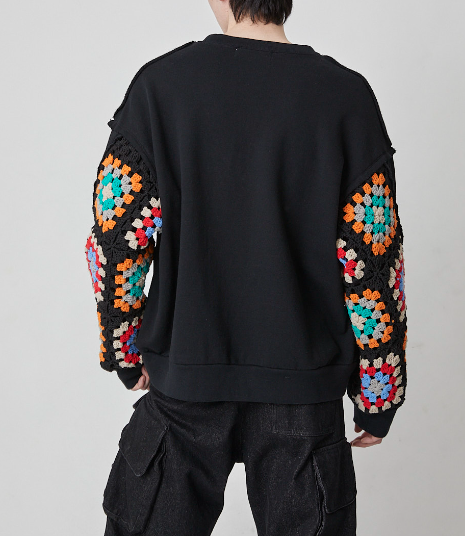 DISCOVEREDディスカバード】CROCHET SLEEVE SWEAT (3色）（DC-SS25-CU