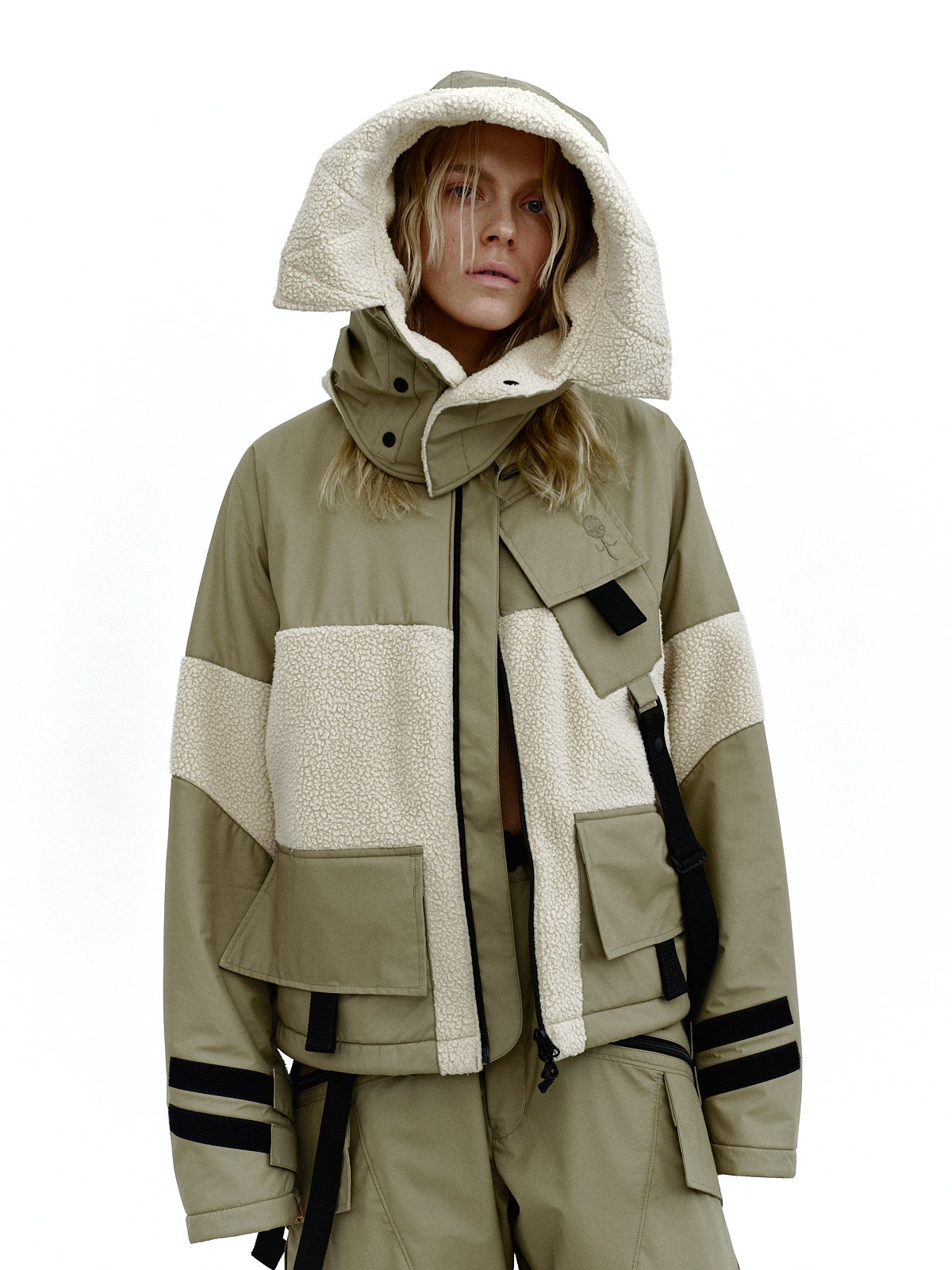 ☆極美品☆トゥモローランド 異素材ボーダー アウター SLICK tシャツ 「SLICK/スリック」Multi Border Drawstring Polo