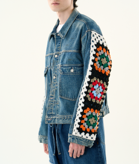 POINT 2倍】【DISCOVEREDディスカバード】 CROCHET DENIM BLOUSON