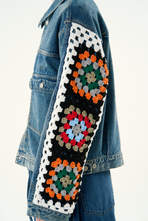 POINT 2倍】【DISCOVEREDディスカバード】 CROCHET DENIM BLOUSON