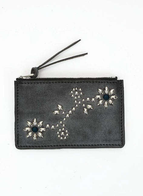 TIMEセール】【TMTティーエムティー】STUDS LEATHER CARD CASE /INDIGO