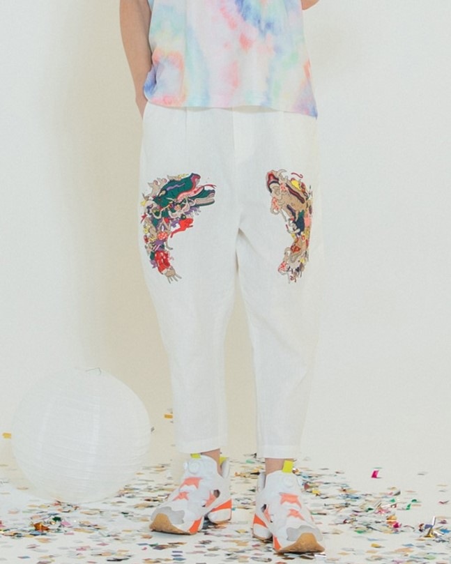 STOFストフ】 Linen UTAGE Embroi Pants (SF24SS-12)(2色） | すべての