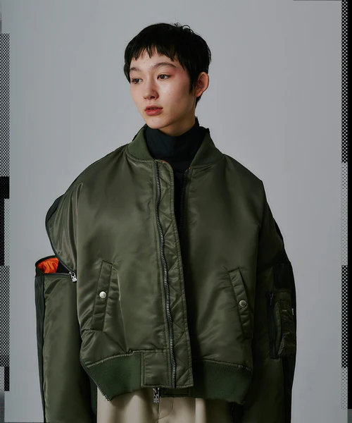 POINT2倍】【FACETASM ファセッタズム】DISTORTED ZIPPER MA-1