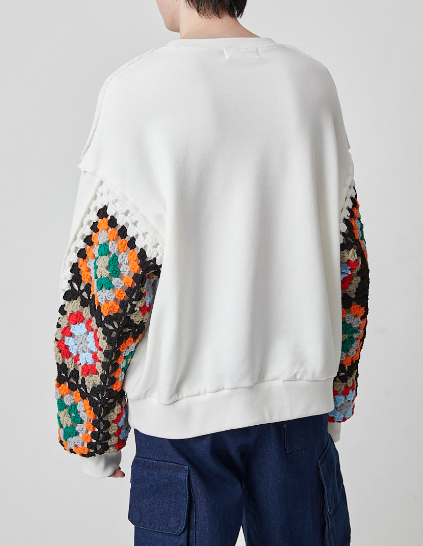 【美品】Drawer / スウェット✳︎✳︎✳︎週末限定価格✳︎✳︎✳︎ DISCOVEREDディスカバード】CROCHET SLEEVE SWEAT (3色）（DC-AW25-CU