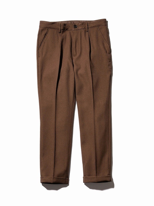 MR.OLIVEミスターオリーブ　M-18102 メンズパンツ　ブラウン MR.OLIVEミスターオリーブ】 RETORO POLYESTER TWILL /ONE PLEATS STA
