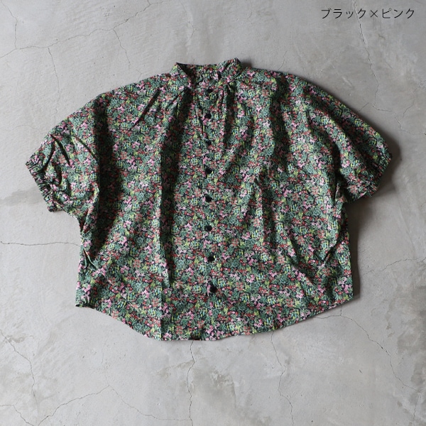 Y127)NARU(ナル)60ローンナイトガーデン ターキーシャツスタンドカラー NARU(ナル) 60ローンナイトガーデン ターキーシャツスタンド