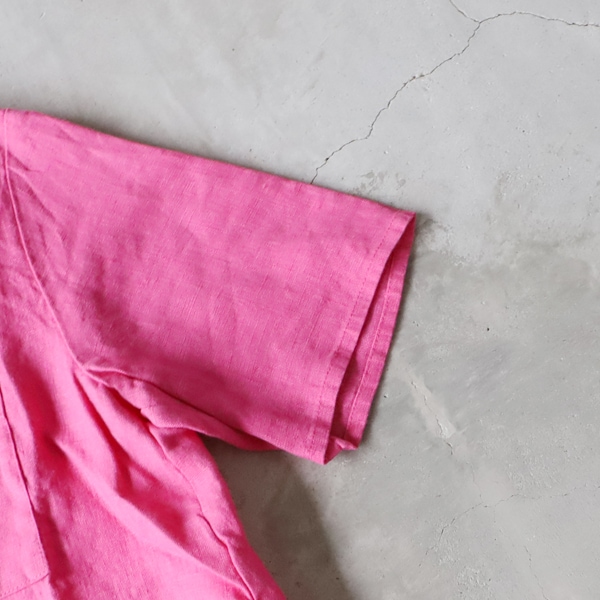 リネンのもんぺ　ピンク fog linen work フォグリネンワーク ケリー トップ ローズペーシュ