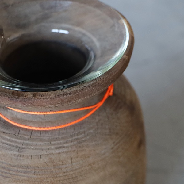 【Puebco】Vintage Wooden Pot VINTAGE WOODEN POT W/GLASS CYLINDER – PUEBCO ONLINE STORE