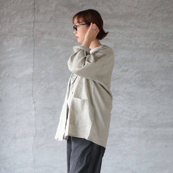 mizuiro ind ミズイロインド リネンワイドシャツジャケット ゆうパック