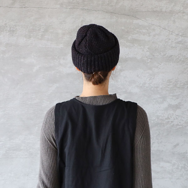 NUMBER NINE ニット帽 イヤーフラップ ブラック カシミヤ100% NINE TAILOR(ナインテイラー) カシミアニットキャップ Cashmere