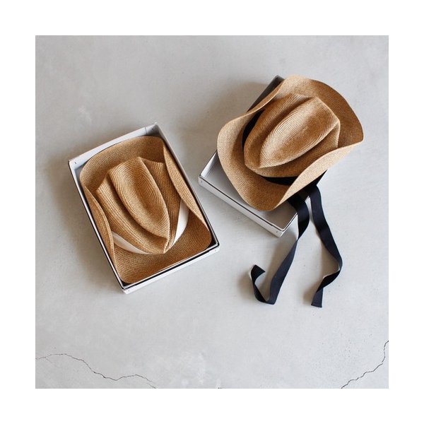 【haru ❤︎】マチュアーハ　ボックスドハット　7センチブリム　リボン付き mature ha. (マチュアーハ)BOXED HAT 7cm brim garden ribbon