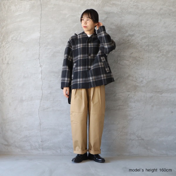 新品タグ付★Bshop★LE GLAZIK ウールツイル ノーカラージャケット 新品タグ付☆Bshop☆LE GLAZIK ウールツイル ノーカラー