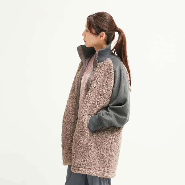 apart by lowrys ノーカラーボアコート アパートバイローリーズ ノー